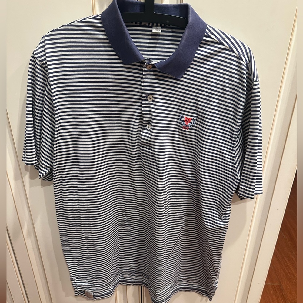 Peter Millar Raleigh Country Club Striped Polo Shirt Mens Medium 100% Cotton